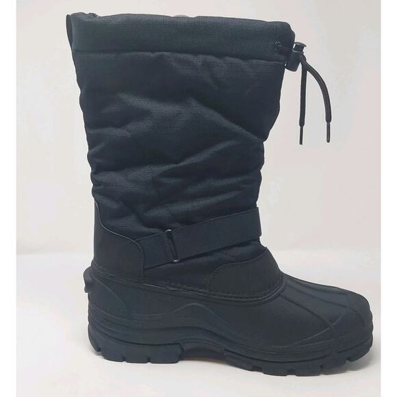ALEADER Winter Snow Boots Mens Size 10 Black Insulated Waterproof Vegan main image 7